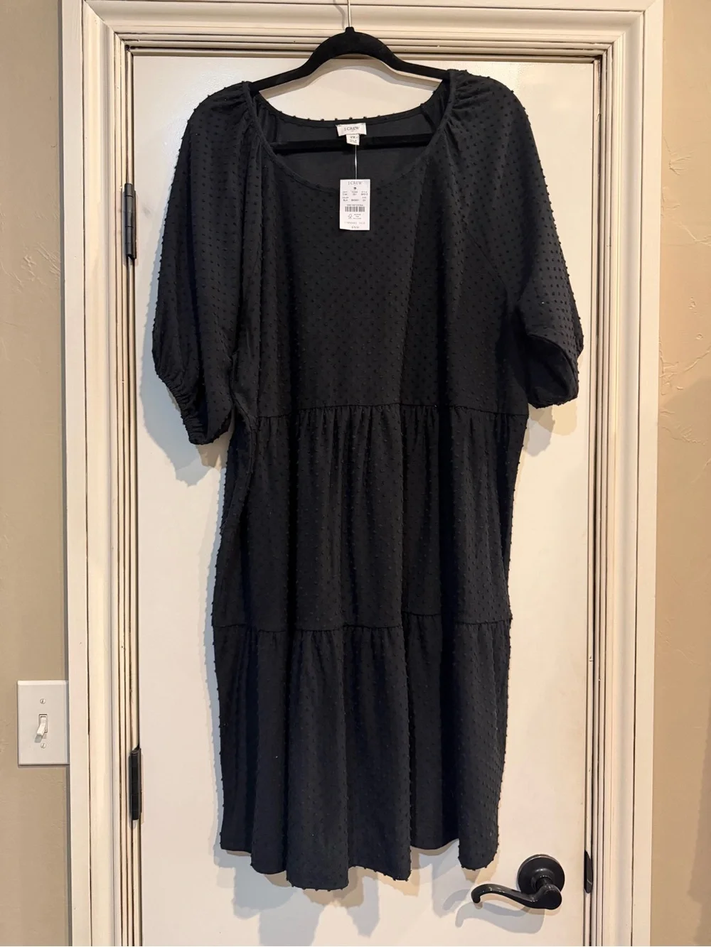 J.Crew NWT Tiered Swiss Dot Dresses Bundle – 2X – Black & Pink